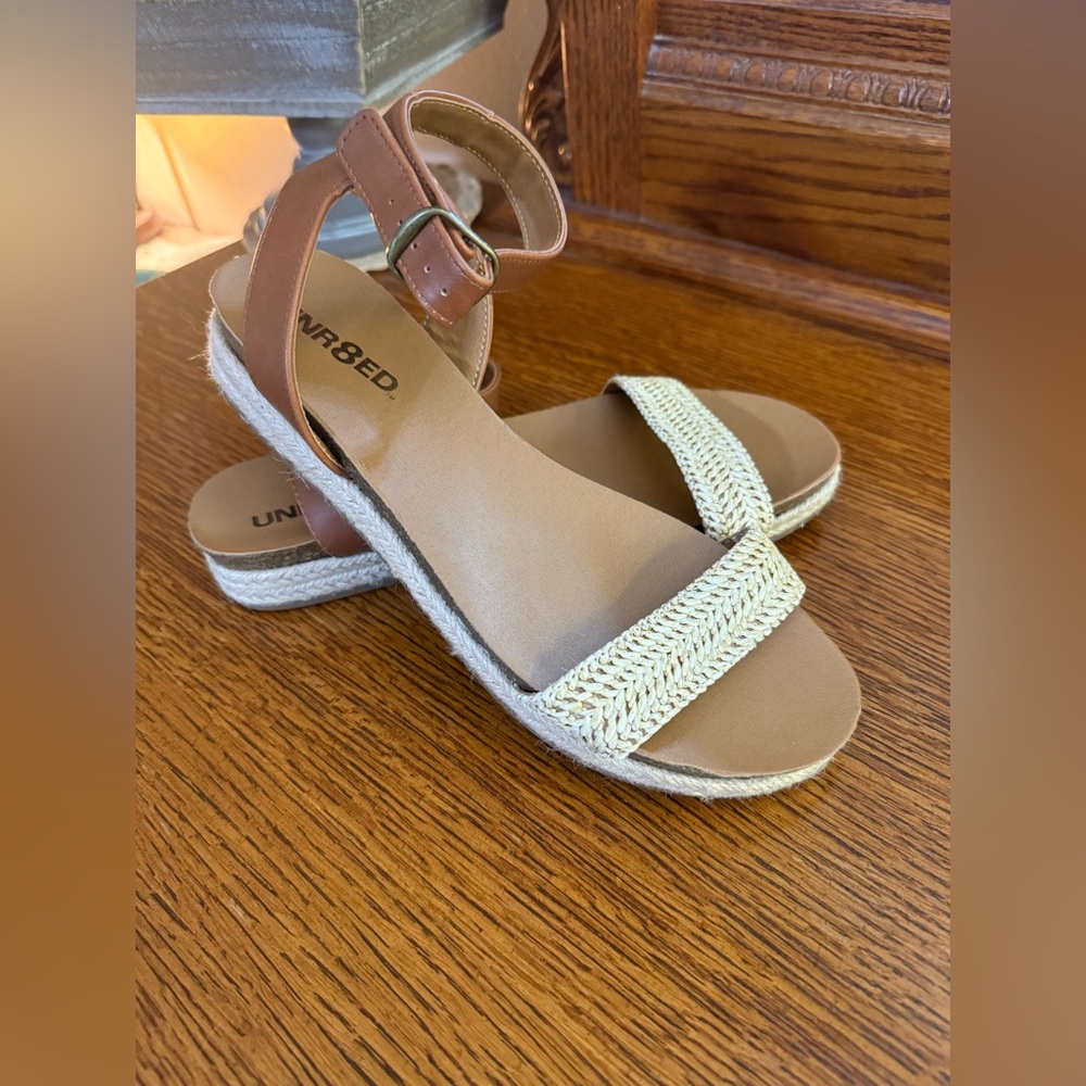Cream and Tan Espadrilles with Woven Texture